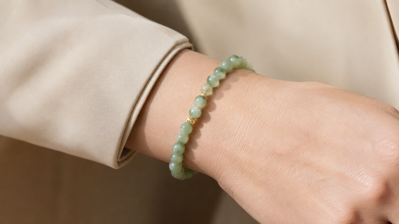 Jade Beaded Bracelet Minimalist